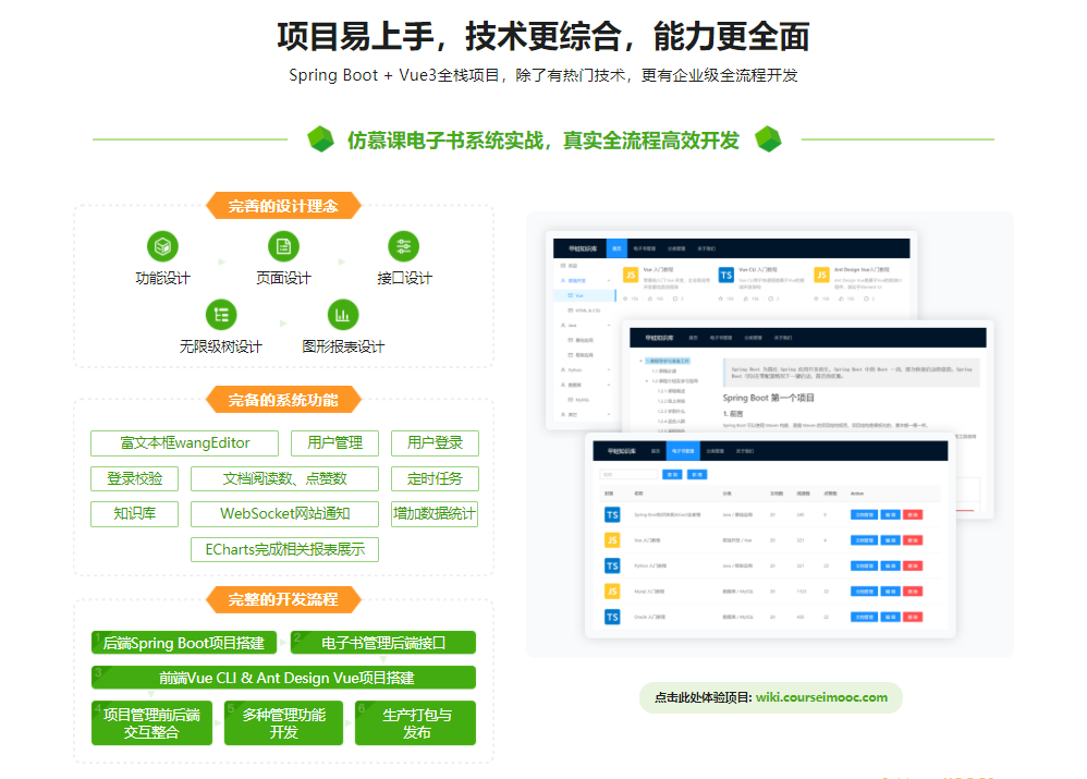 Spring Boot + Vue3 前后端分离，实战wiki知识库系统|完结无秘|百度云下载