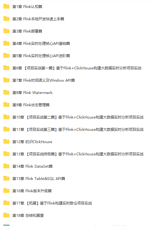 Flink+ClickHouse 玩转企业级实时大数据开发|完结无秘|百度云下载