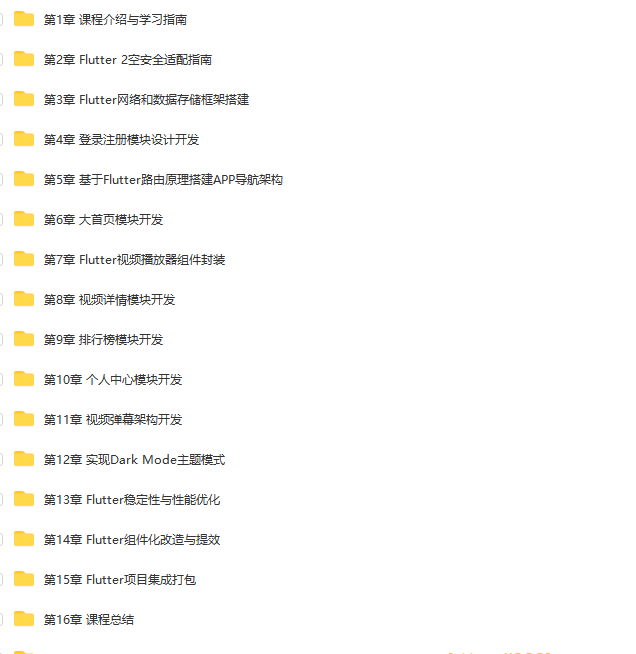 Flutter高级进阶实战 仿哔哩哔哩APP|完结无秘|百度云下载