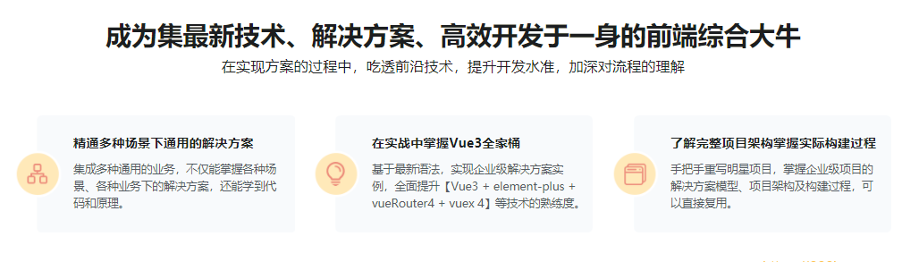 基于Vue3最新标准，实现后台前端综合解决方案|完结无秘