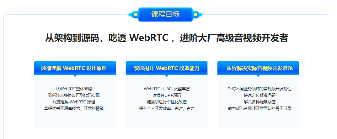 WebRTC源码级深度解析，进阶大厂高级音视频开发者|完结无秘