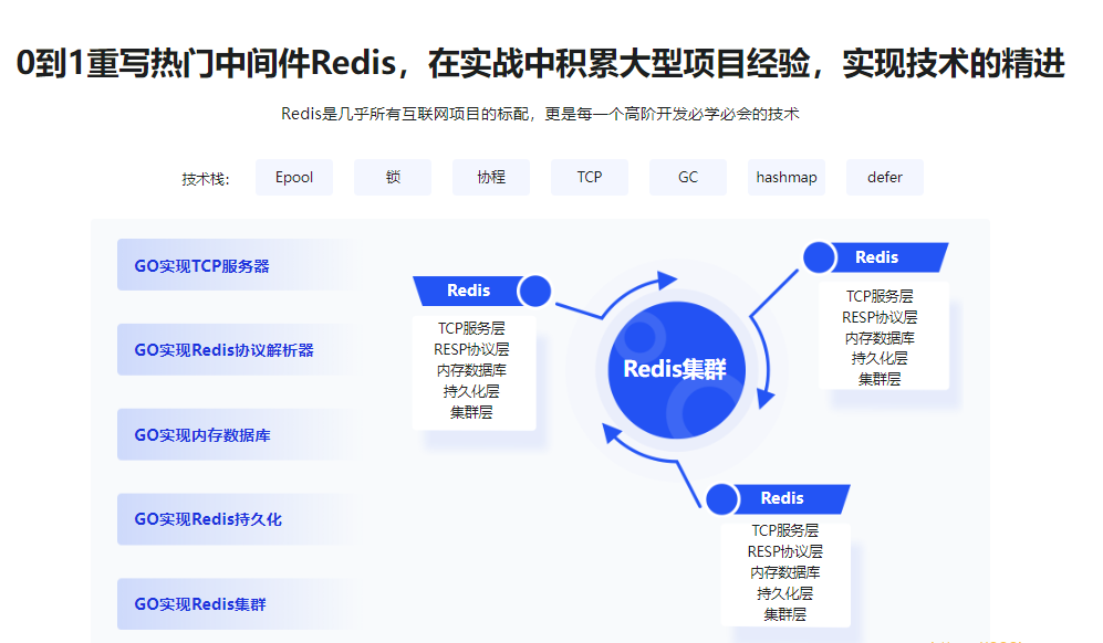 深入Go底层原理，重写Redis中间件实战|完结无秘