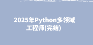 2025年Python多领域工程师(完结)