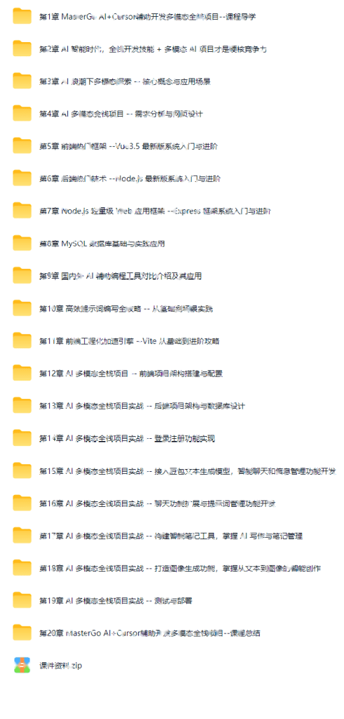 MasterGo AI+Cursor辅助开发多模态全栈项目(29章) 完整版